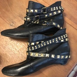 Black with Gold Studs - Booties